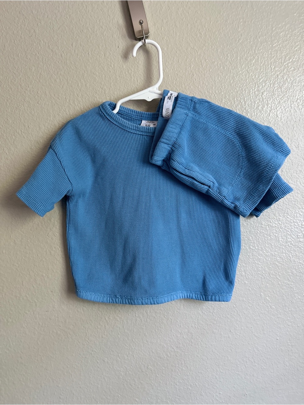 Zara size 18-24 months waffleknit shorts set in 100% cotton